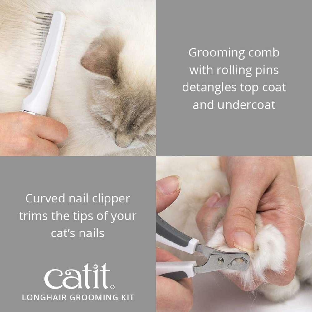 Trousse de toilettage pour chats à poil long