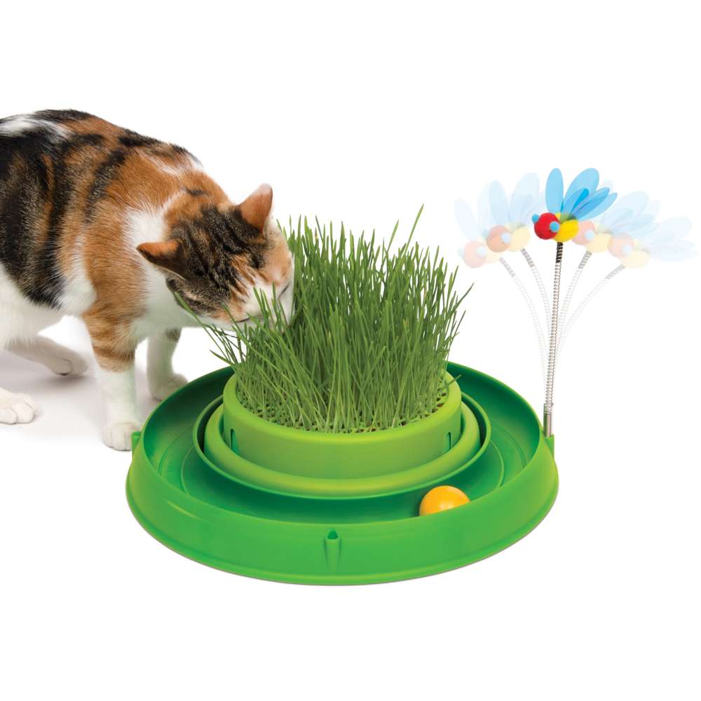 Circuit 3 en 1 avec balle et jardinière d’herbe Catit Play