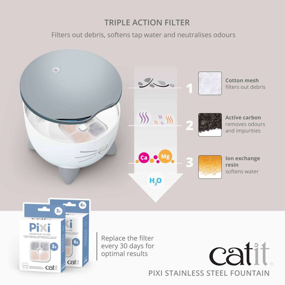 Abreuvoir PIXI avec dessus en acier inoxydable