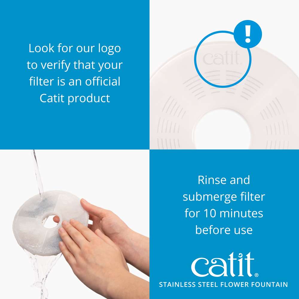Abreuvoir Catit avec fleur et dessus en acier inoxydable