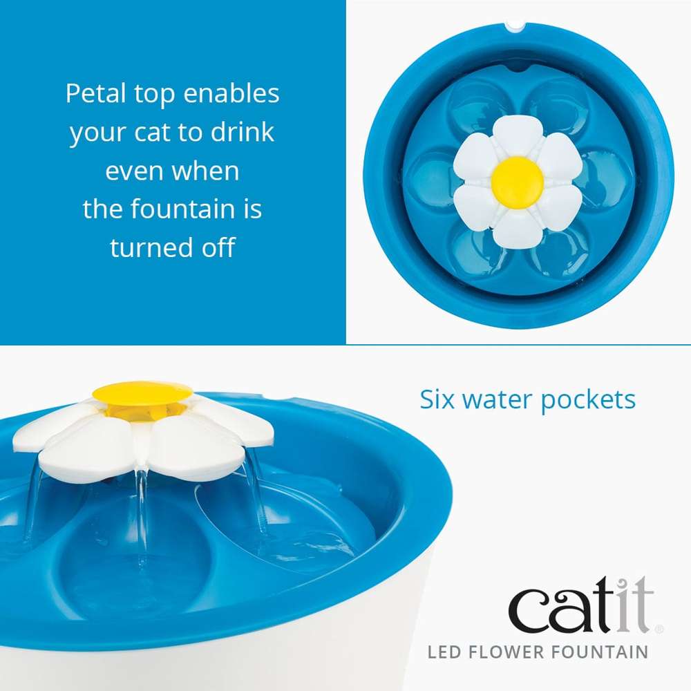 Abreuvoir Catit avec fleur et veilleuse à DEL