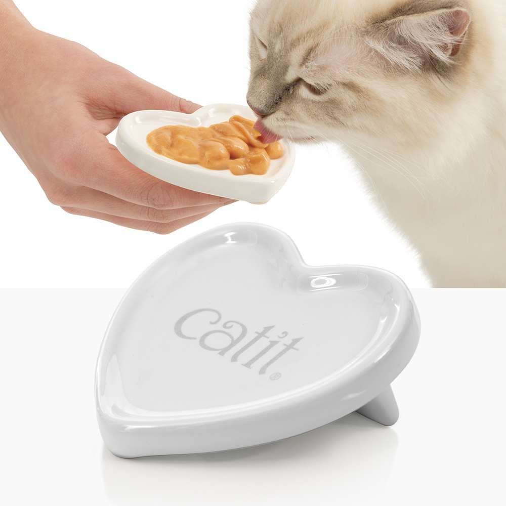 Plat Catit Creamy en forme de cœur