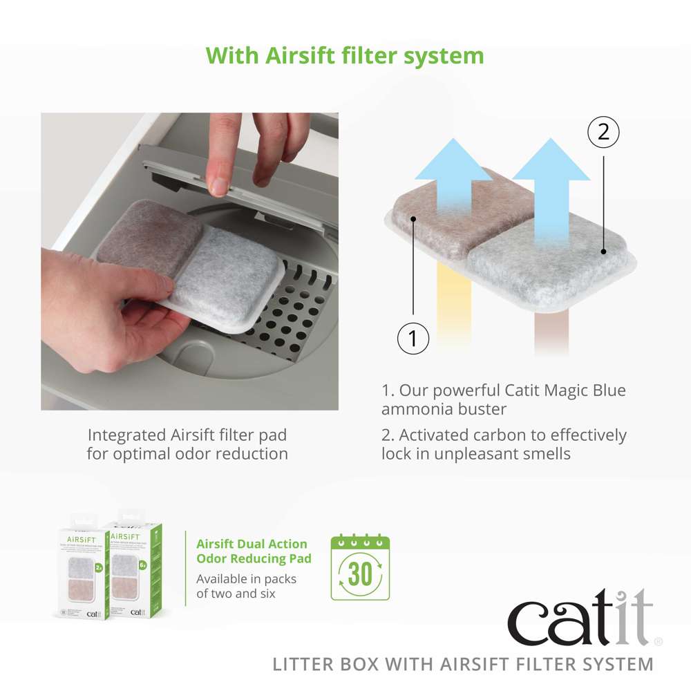 Catit Litter Box with Airsift Filter System Regular