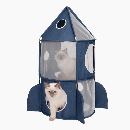 Rocket hideaway for cats - blue