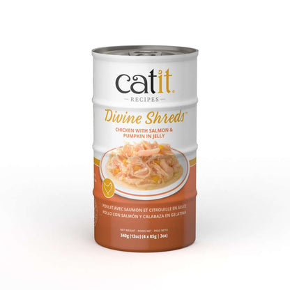 Garnitures Catit Divine Shreds en gelée – Poulet – paquet de 4