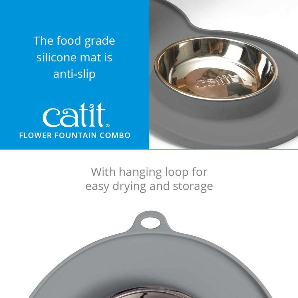Ensemble d’abreuvoir Catit avec fleur et dessus en acier inoxydable