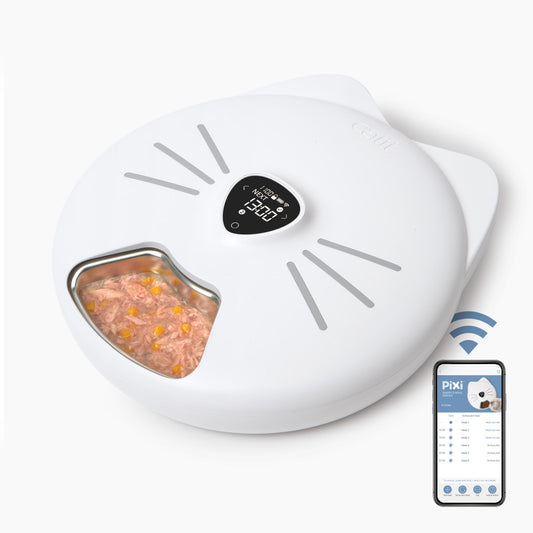 Distributeur intelligent Catit PIXI de 6 repas avec plateau en acier inoxydable