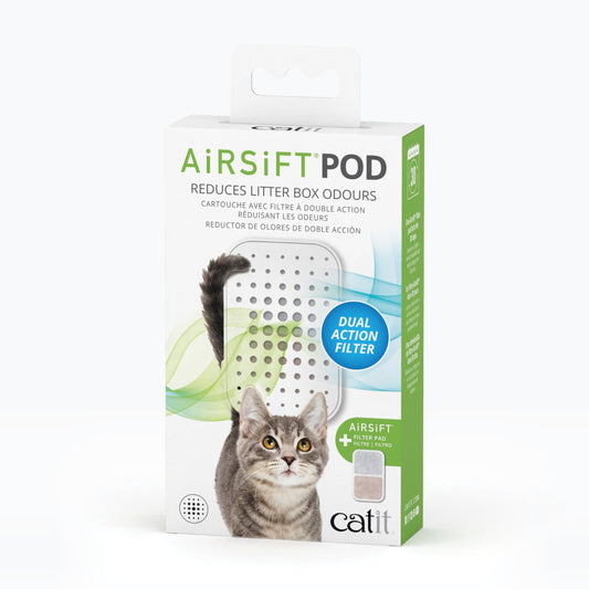 Odour reducing pod for hooded cat litter boxes