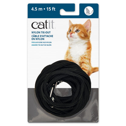 15ft cat nylon tie-out - Black
