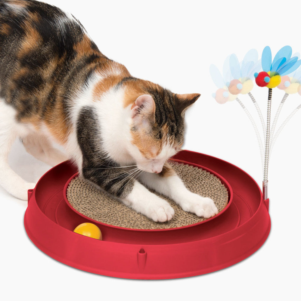 Catit Play 3 in 1 Circuit Ball Toy with Scratch Pad