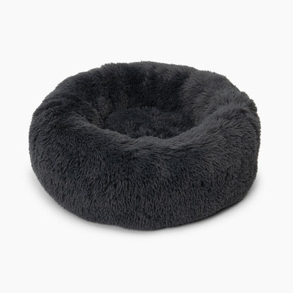 Fluffy cat bed black