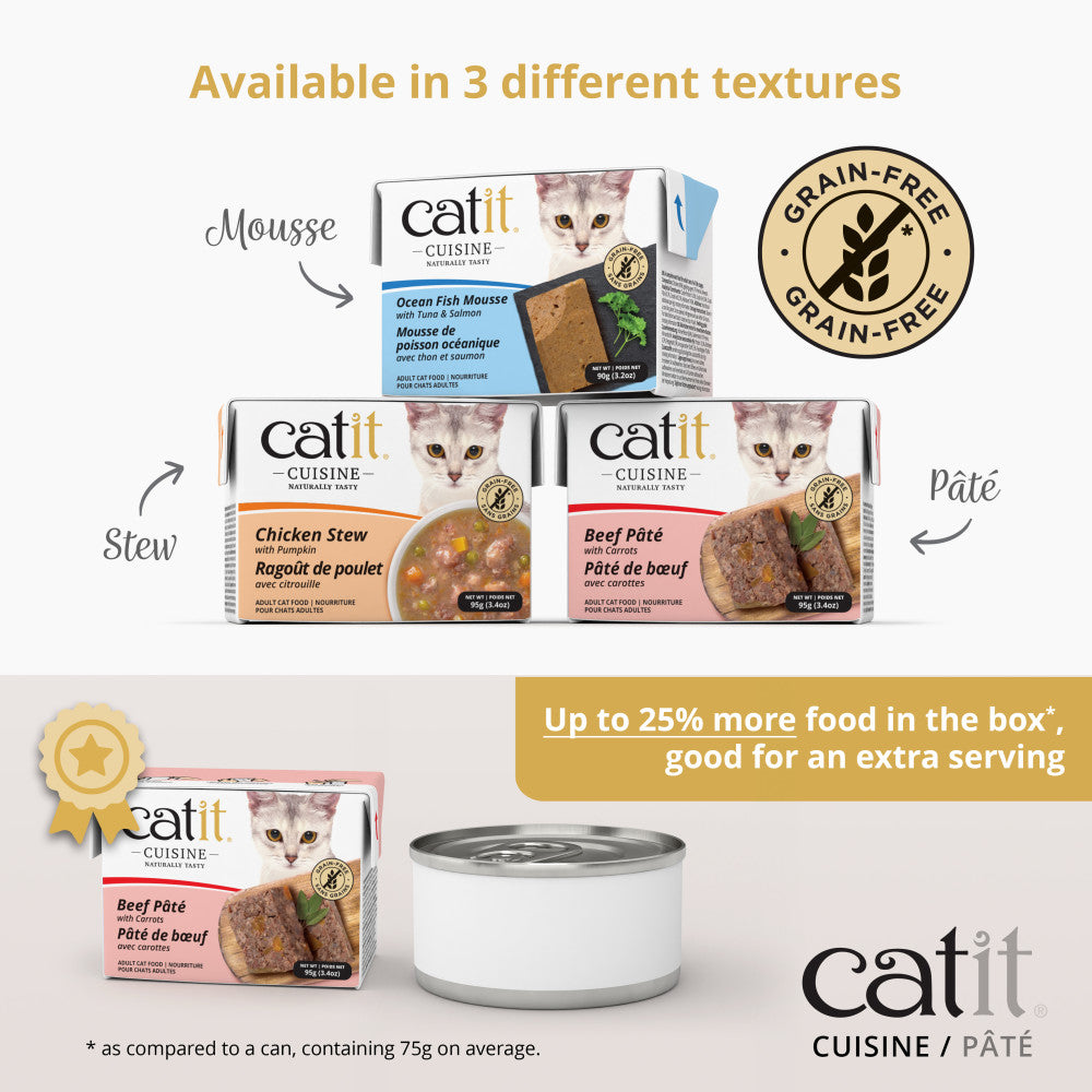 Cuisine pâté available in 3 different textures