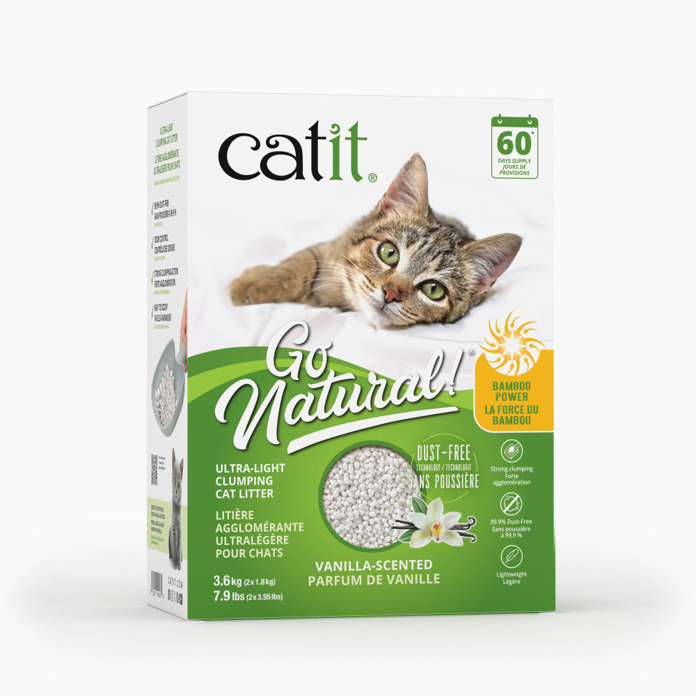 Go Natural Vanilla-Scented Ultra-Light Clumping Cat Litter Packaging