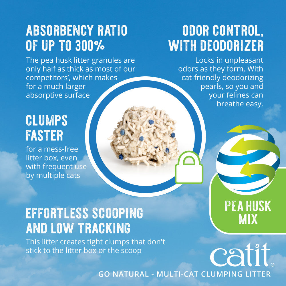 Absorbency ratio of up to 300% Go Natural - Multi-Cat Clumping Litter